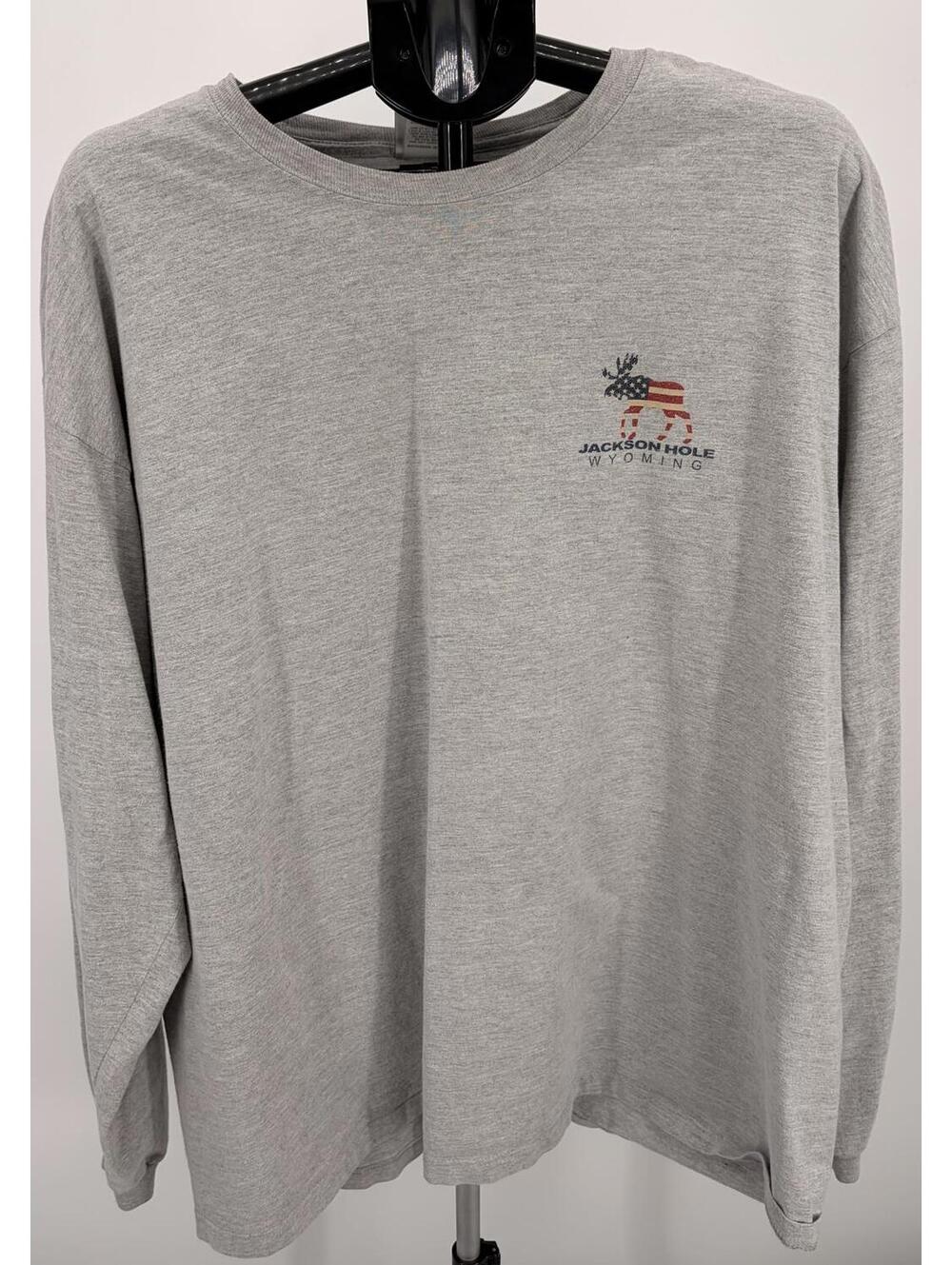 Vintage Alexander Julian Gray Long Sleeve‎ Tee Jackson Hole Wyoming XL